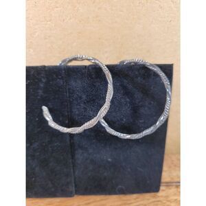 (3 for $15) JoMa Silvertone Braided Hoop Earrings- NEW